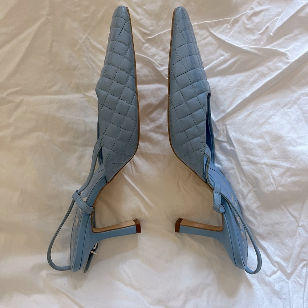Zara Quilted Slingback Flats in Light Blue - Picture 4 of 4
